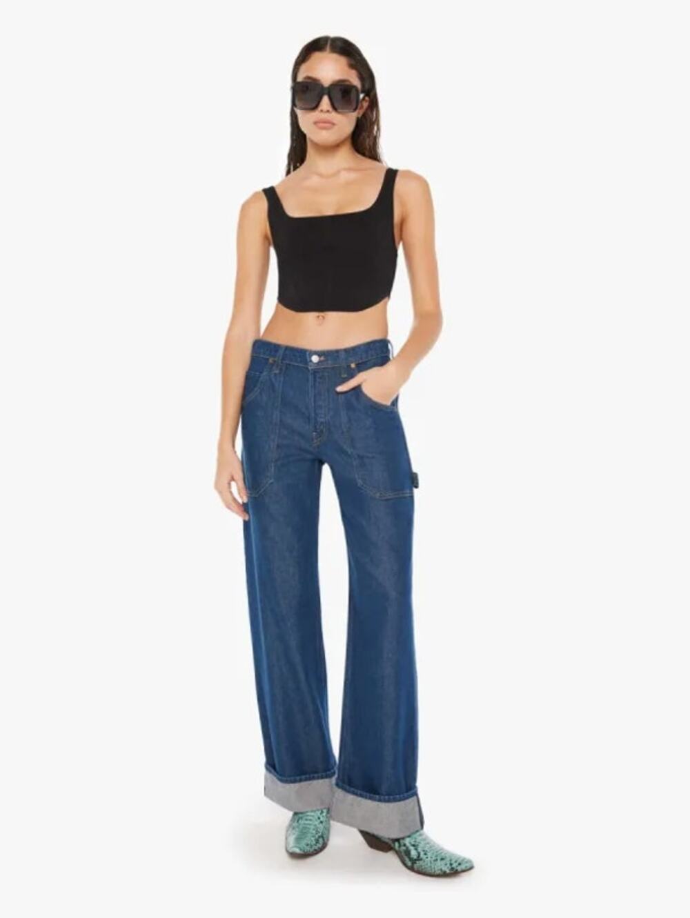 MOTHER Snacks! Smoothie Carpenter Sneak Jeans Clean Your Plate Sz 26 $238 {3O33}